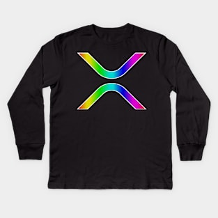 Ripple (XRP) in Rainbow Gradient T-Shirt Kids Long Sleeve T-Shirt